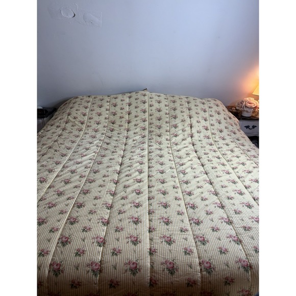 Vtg Ralph Lauren SOPHIE BROOKE Floral Full Queen Comforter Yellow USA Cottage - Picture 12 of 12